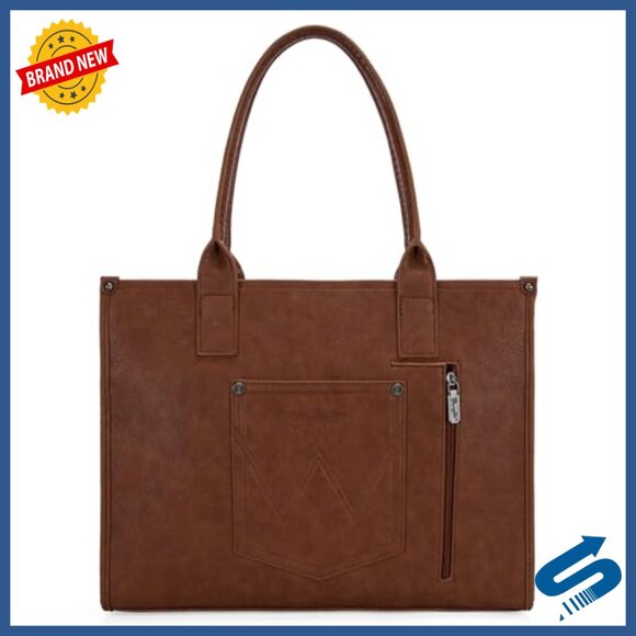 Large Tote Bag for Women with Zipper | Vegan Leather Work  Large Vegan Leather Tote Bag with Shoulder Strap and Zipper Closure